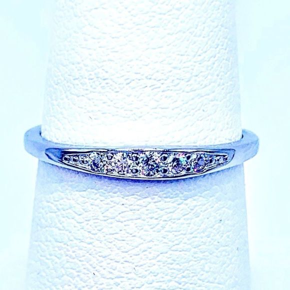 NEW! PAVE CZ S925 STERLING SILVER RHODIUM PLTD STACKING RING-SIZE 7! - Picture 11 of 14